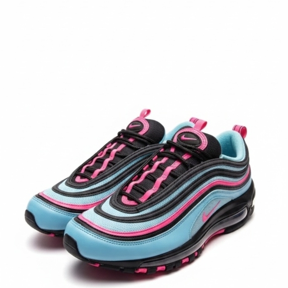 Nike Air Max 97 in Black, Blue, and Pink - Picture 1 of 2